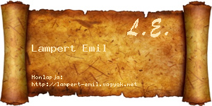 Lampert Emil névjegykártya